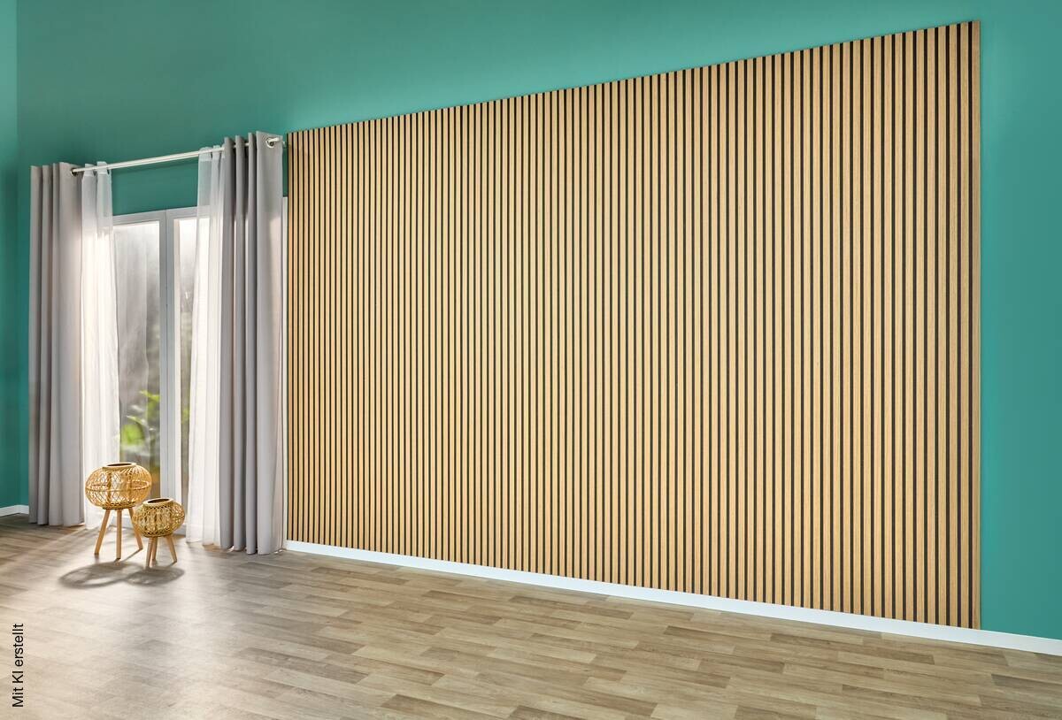 Wand- und Akustikpaneel Eiche L/B/H: ca. 244x60x1 cm pro Stück