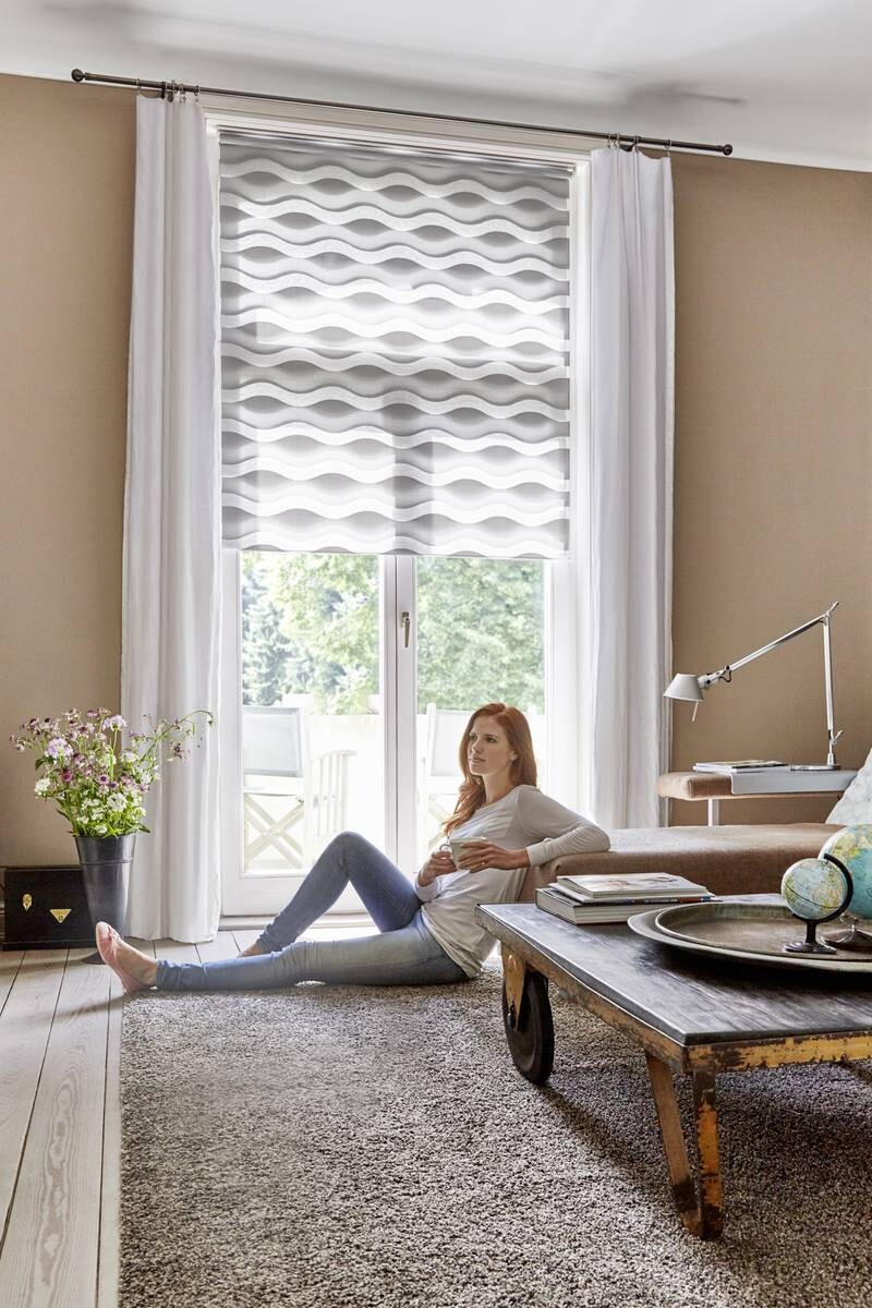 LICHTBLICK Doppelrollo Duo Welle grau B/L: ca. 70x150 cm