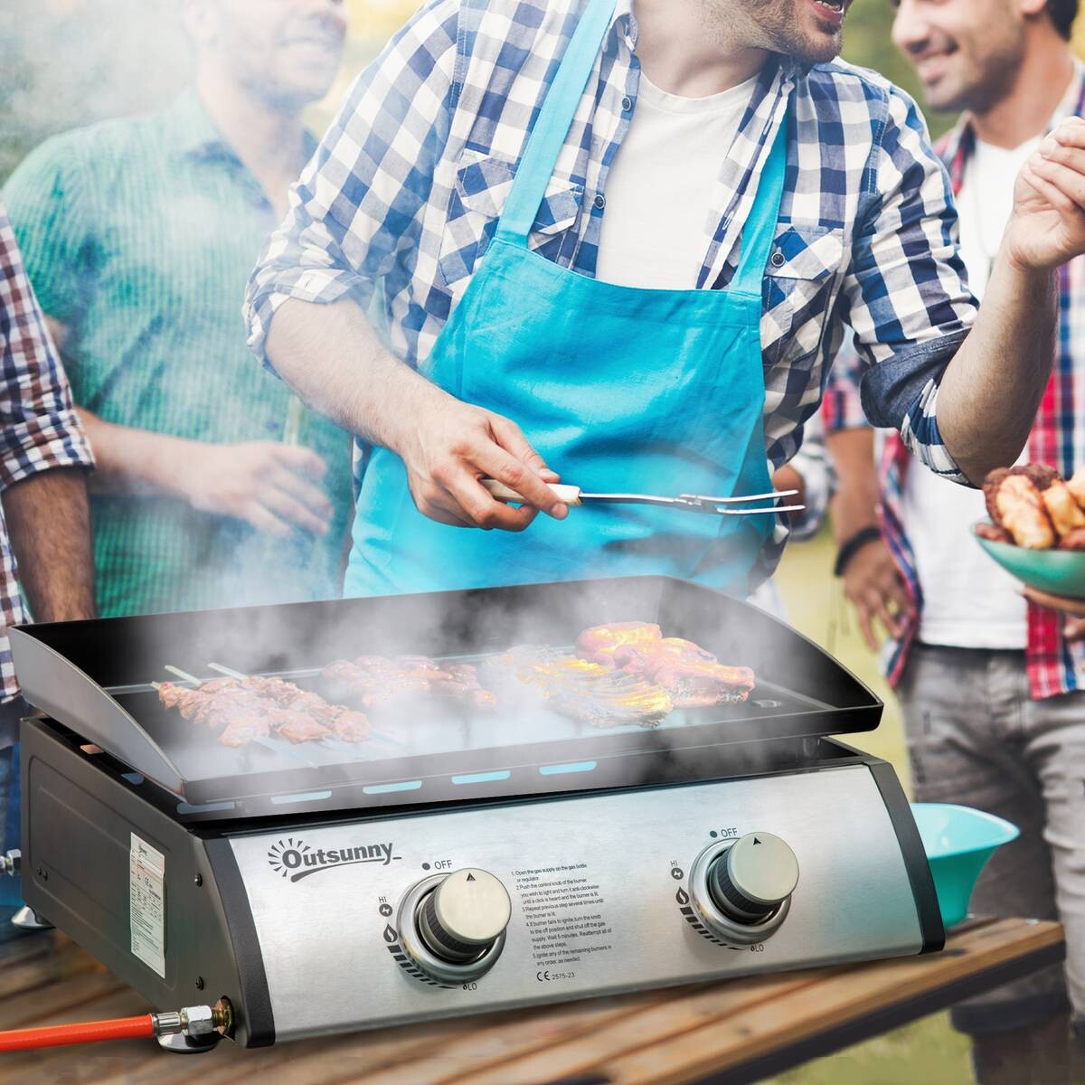 Outsunny Gasgrill Stahl B/H/L: ca. 46x21x48,5 cm