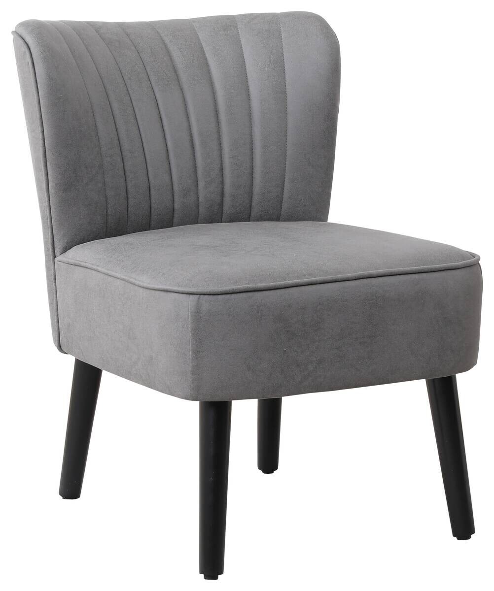 Sessel Emily grau Vintage Microfaser B/H/T: ca. 57x76x72 cm