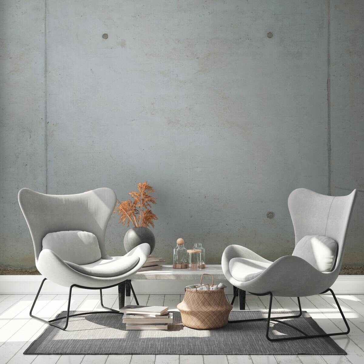 Livingwalls Fototapete Betonoptik grau beige B/L: ca. 280x371 cm