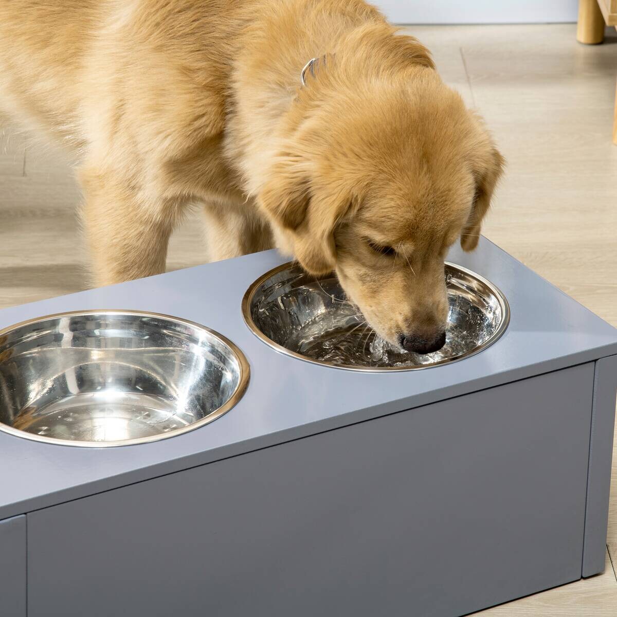PawHut Hunde-Zubehör grau MDF B/H/L: ca. 30x60x24 cm