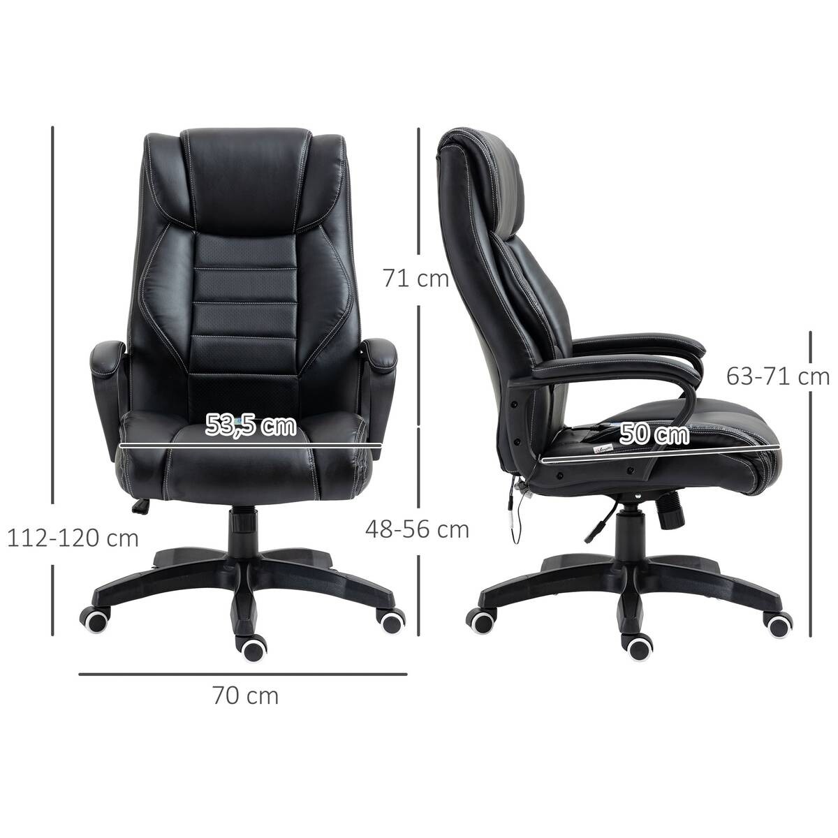 Chefsessel 921-321 schwarz Kunstleder Nylon Kunststoff