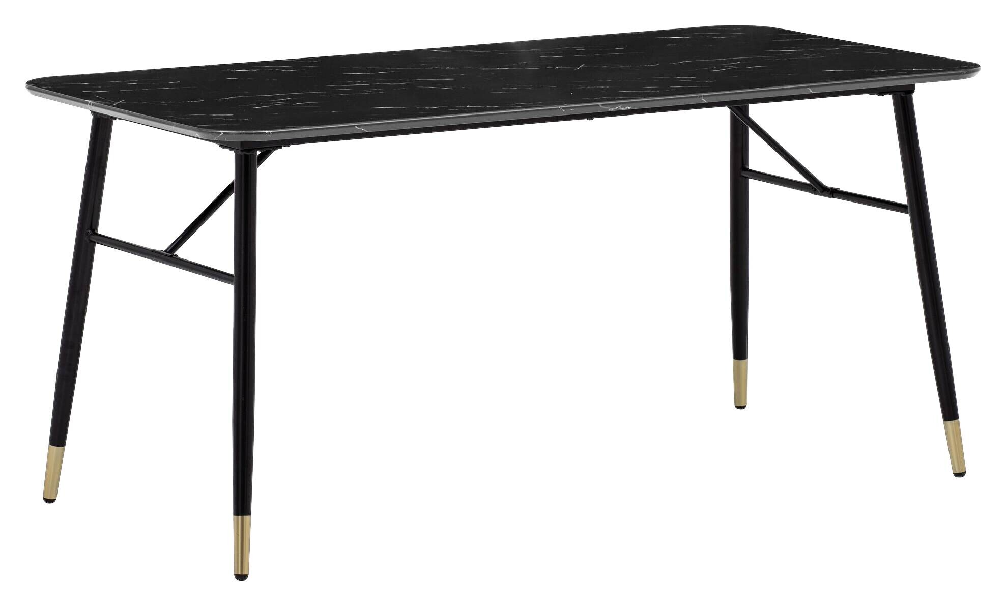 Esstisch schwarz Marmor Optik B/H/T: ca. 140x76x80 cm