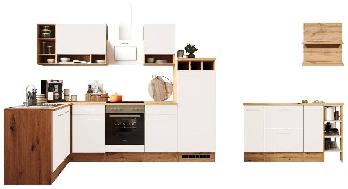 Respekta Inselküche Hilde weiß matt B/H/T: ca. 280x205x172 cm