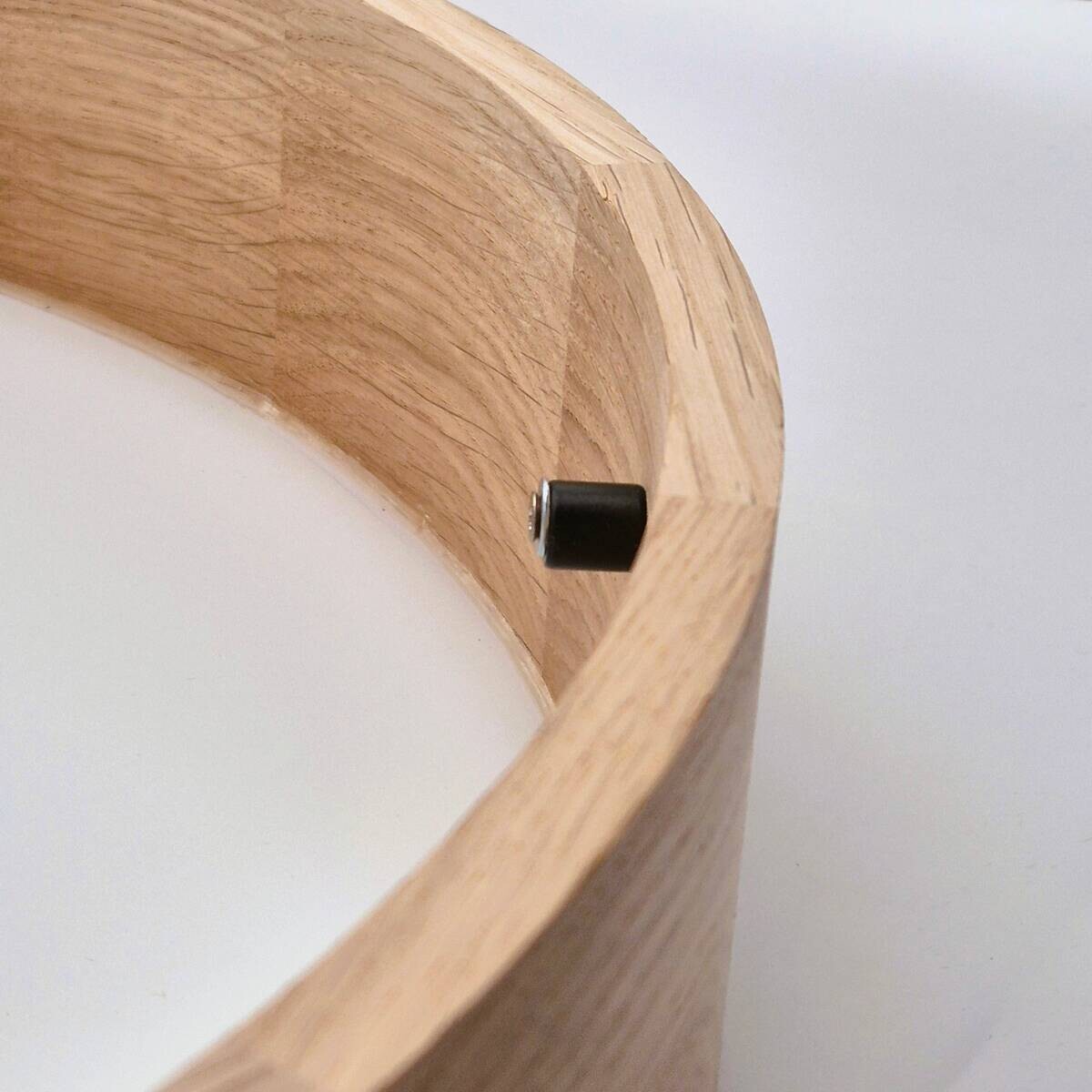 Lamkur Deckenleuchte Anello Eiche Glas Holz H/L: ca. 8x37 cm E27 2 Brennstellen