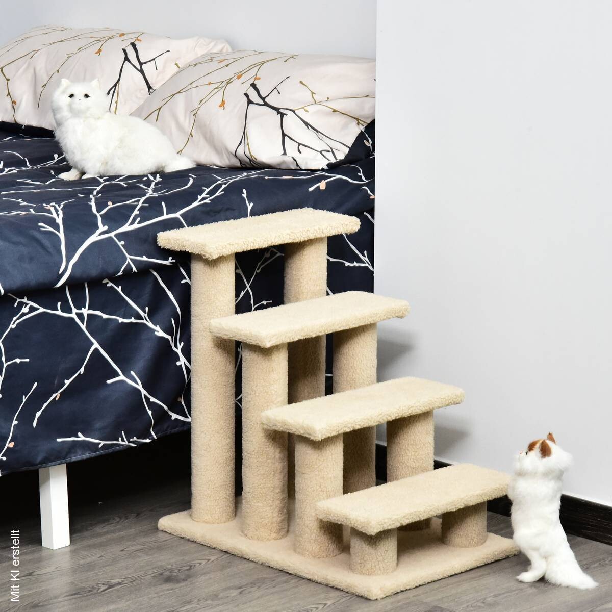 PawHut Katzentreppe hellbraun Spanplatte B/H/L: ca. 43x60x64 cm