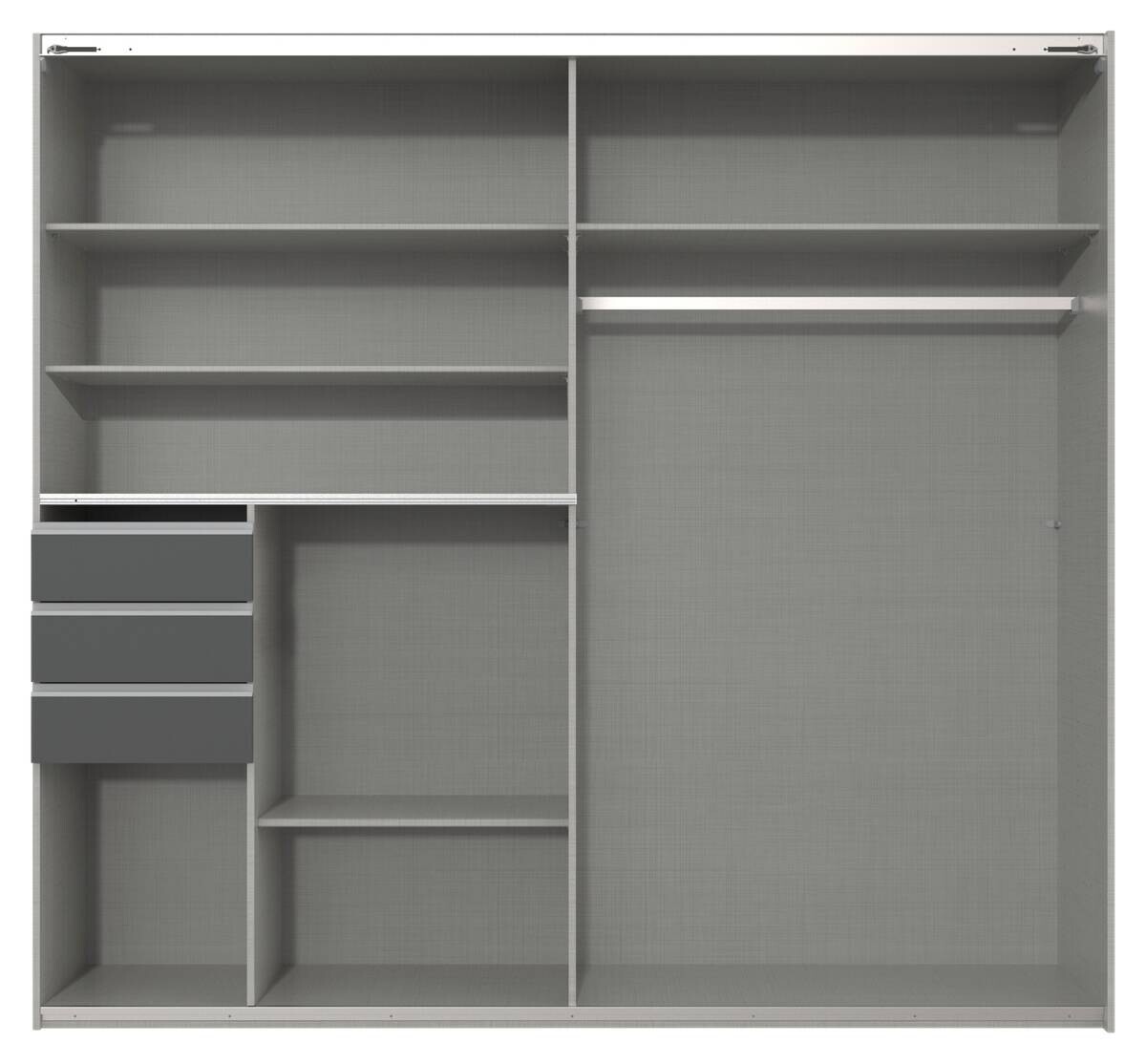 Schwebetürenschrank Bamberg Graphit Eiche Flagstaff Nachbildung B/H/T: ca. 180x198x65 cm