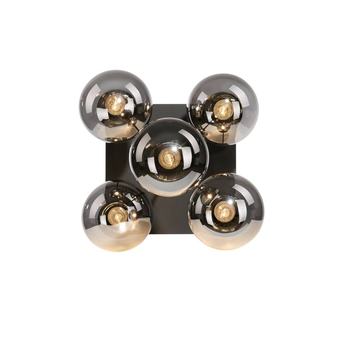 Just Light Deckenleuchte BIG WIDOW 14602-18 schwarz Rauchglas Metall B/H: ca. 39x58,5 cm E14 5 Brennstellen