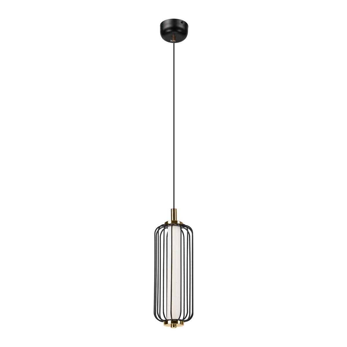 Lamkur Pendelleuchte schwarz Stahl B/H/L: ca. 12x120x12 cm E27 1 Brennstellen