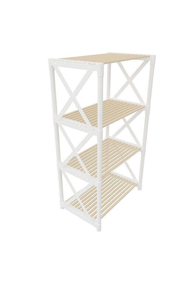 Aufbewahrungsregal weiß Holz B/H/T: ca. 54x105x37 cm