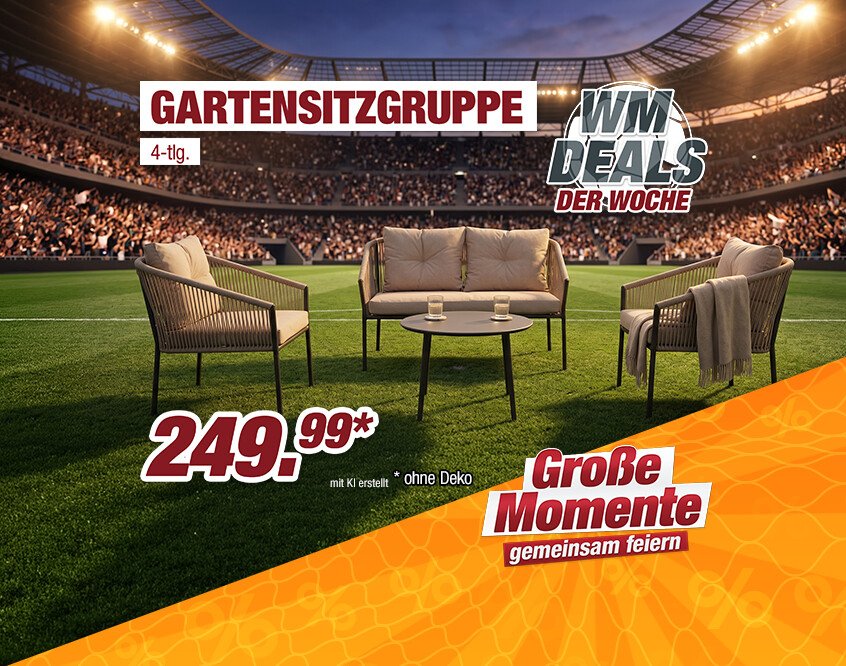 Unsere Werbe Highlights - Gartensitzgruppe Malaga 4tlg.