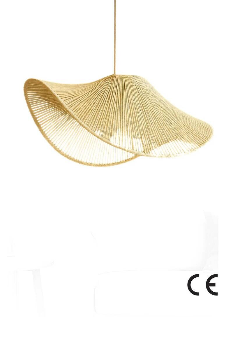 Opviq Pendelleuchte ecru Kunststoff B/T/L: ca. 50x50x50 cm E27 1 Brennstellen