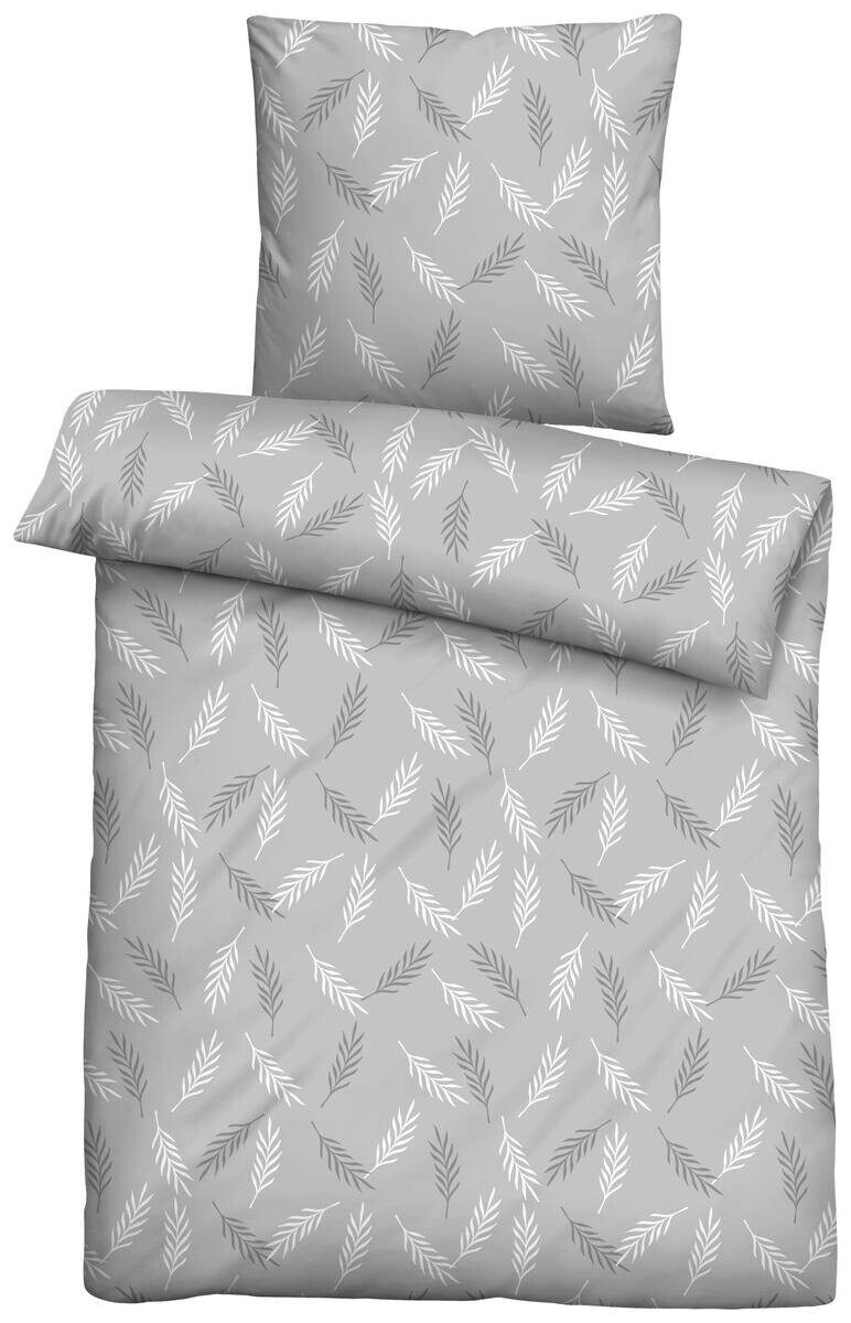 Baumwoll Bettwäsche Seersucker grau 60% Baumwolle, 40% Polyester B/L: ca. 135x200 cm