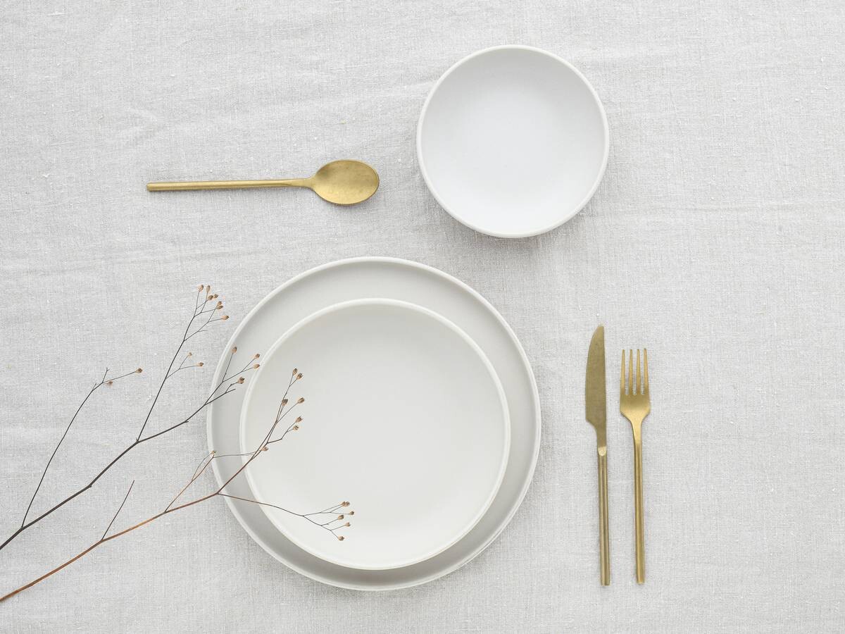 CreaTable Tafelservice Uno offwhite Steinzeug 12 tlg.