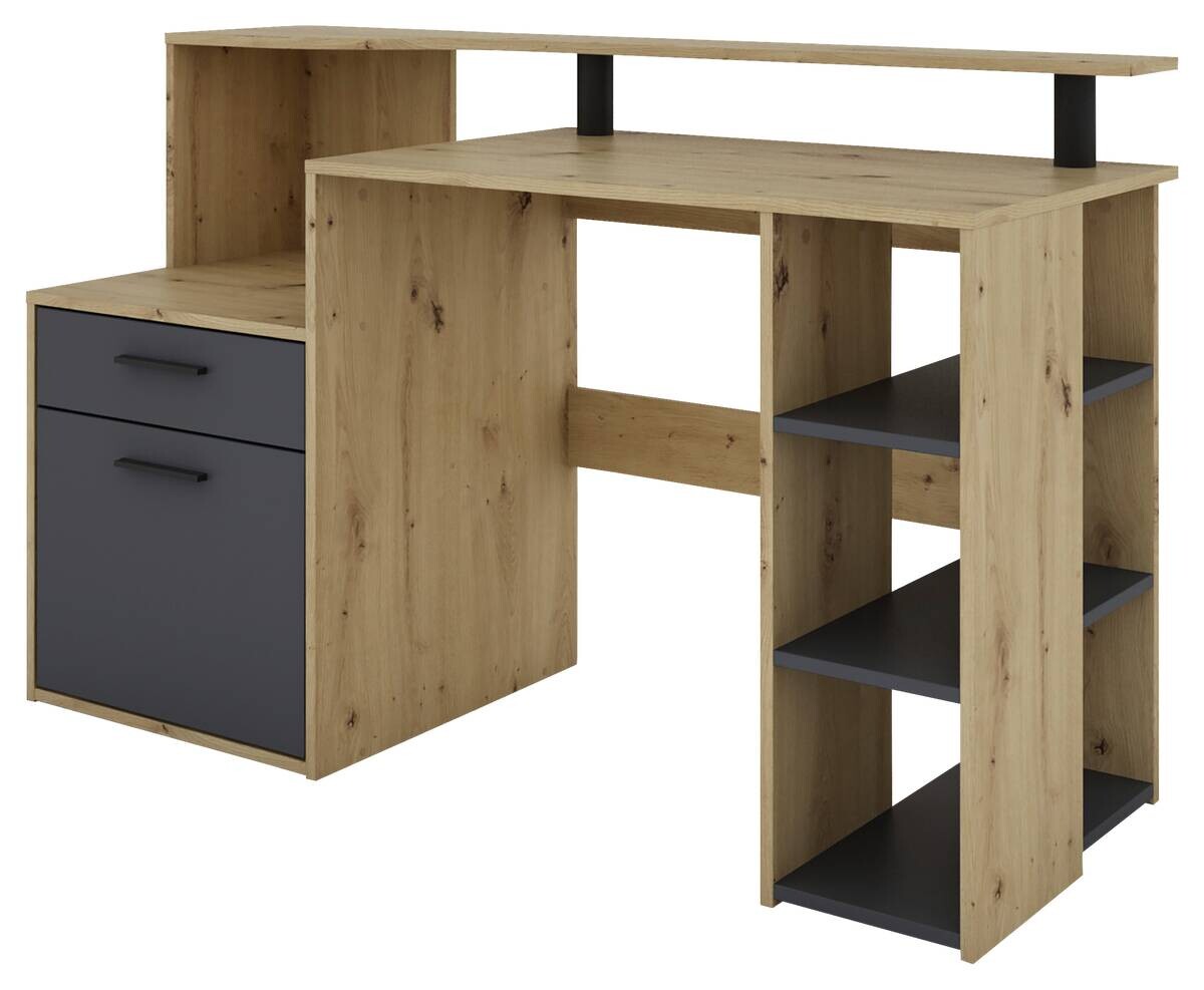 Schreibtisch LOUIS Eiche anthrazit B/H/T: ca. 140x89x55 cm