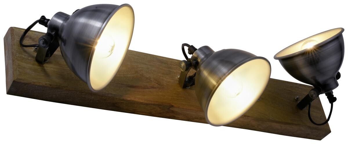 Just Light Spot Samia Echtholz Metall B/H/L: ca. 24x25x74 cm E14 3 Brennstellen