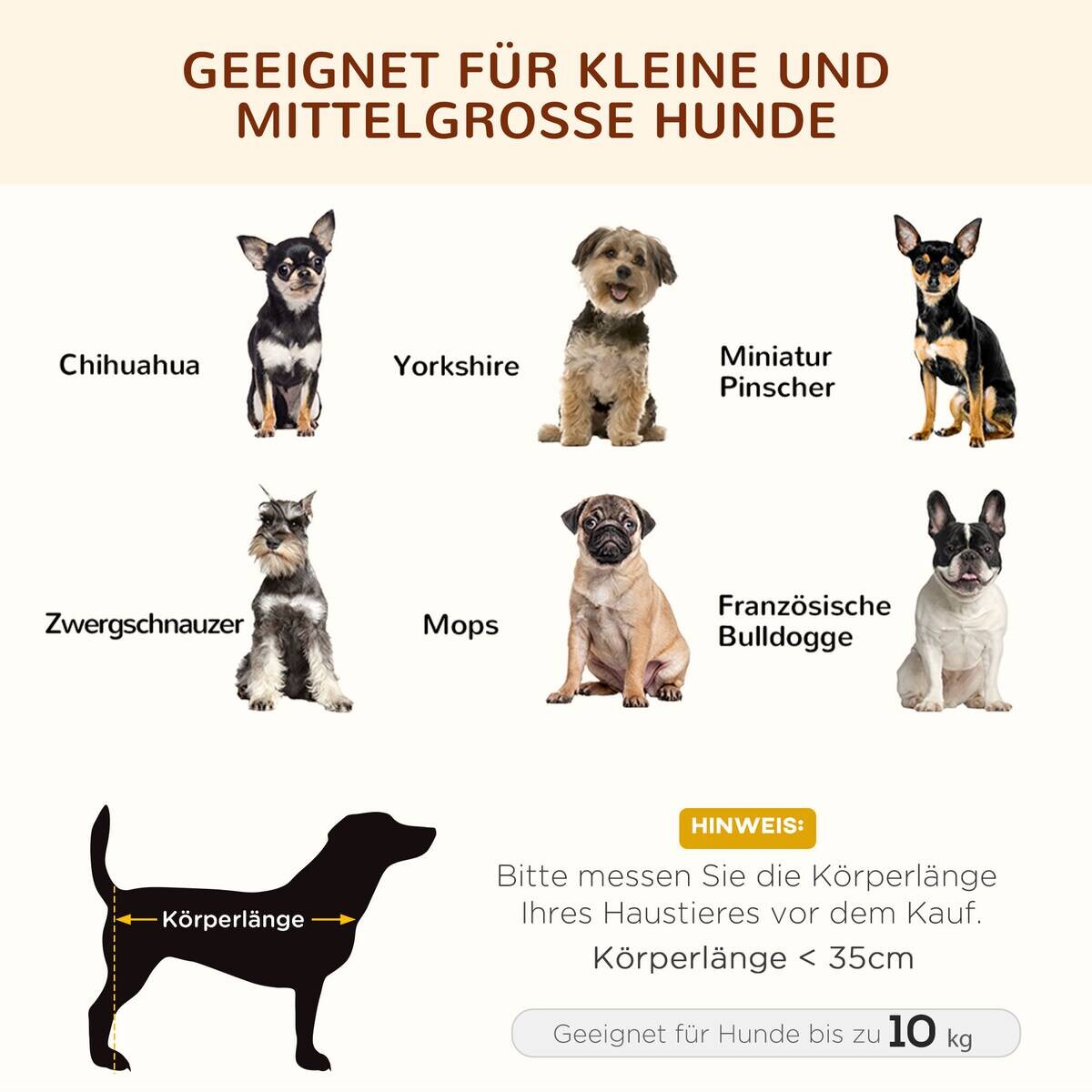 PawHut Hunde-Zubehör grau Polypropylen B/H/L: ca. 46x61x62 cm