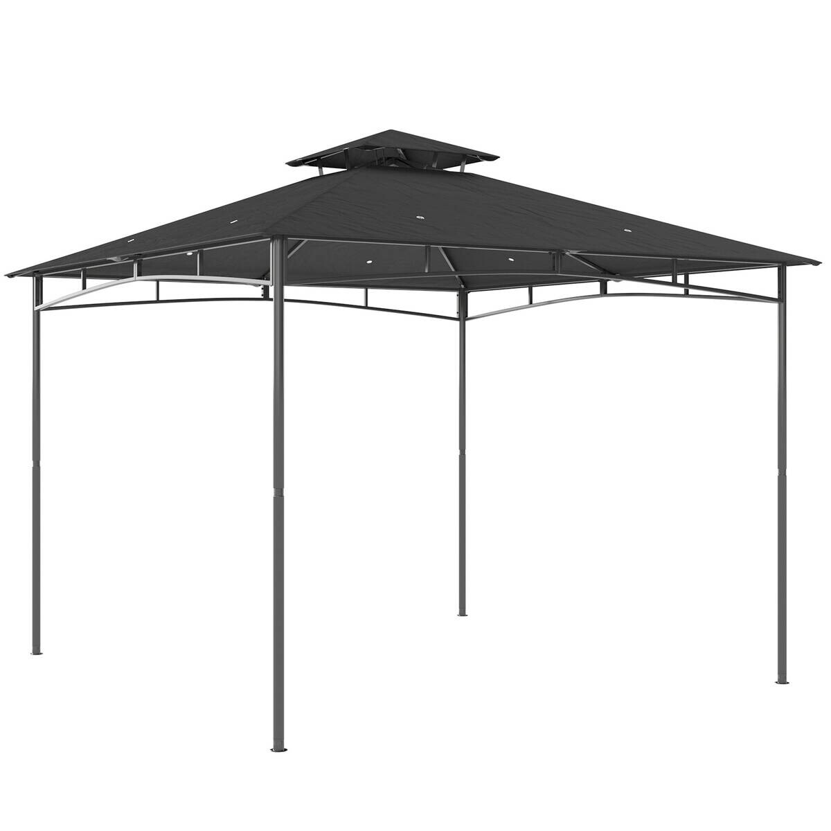 Outsunny Pavillon dunkelgrau Metall B/H/L: ca. 300x285x300 cm
