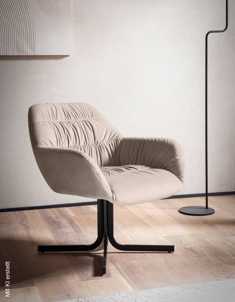 Wohnling Sessel beige Polyester