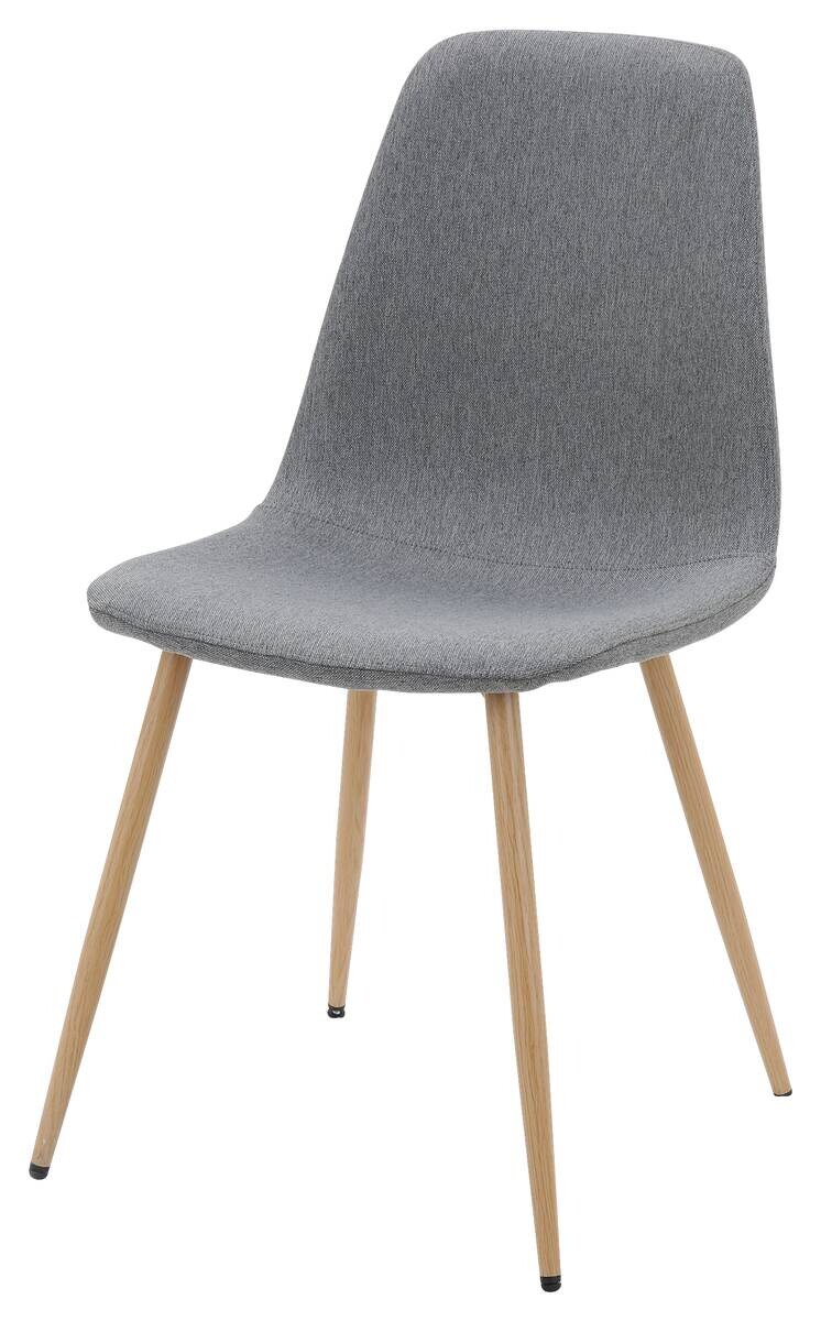 Stuhl Pia grau buche Microfaser Metall