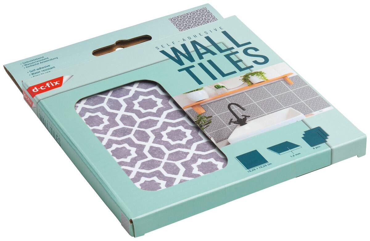 d-c-fix Wandfliese selbstklebend grau B/L: ca. 15,25x15,25 cm