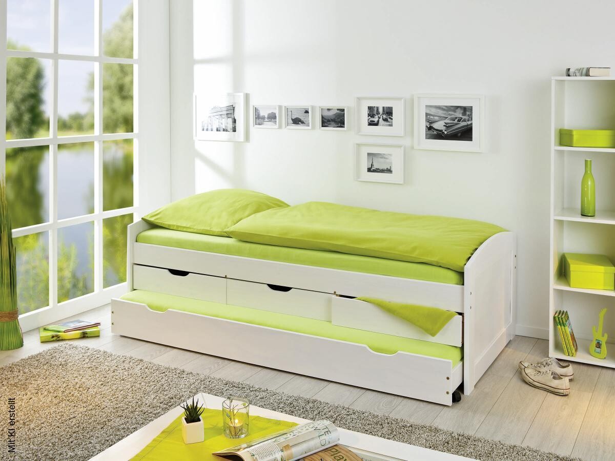 Funktionsbett Ulli weiß Liegefläche B/L: ca. 90x190 cm