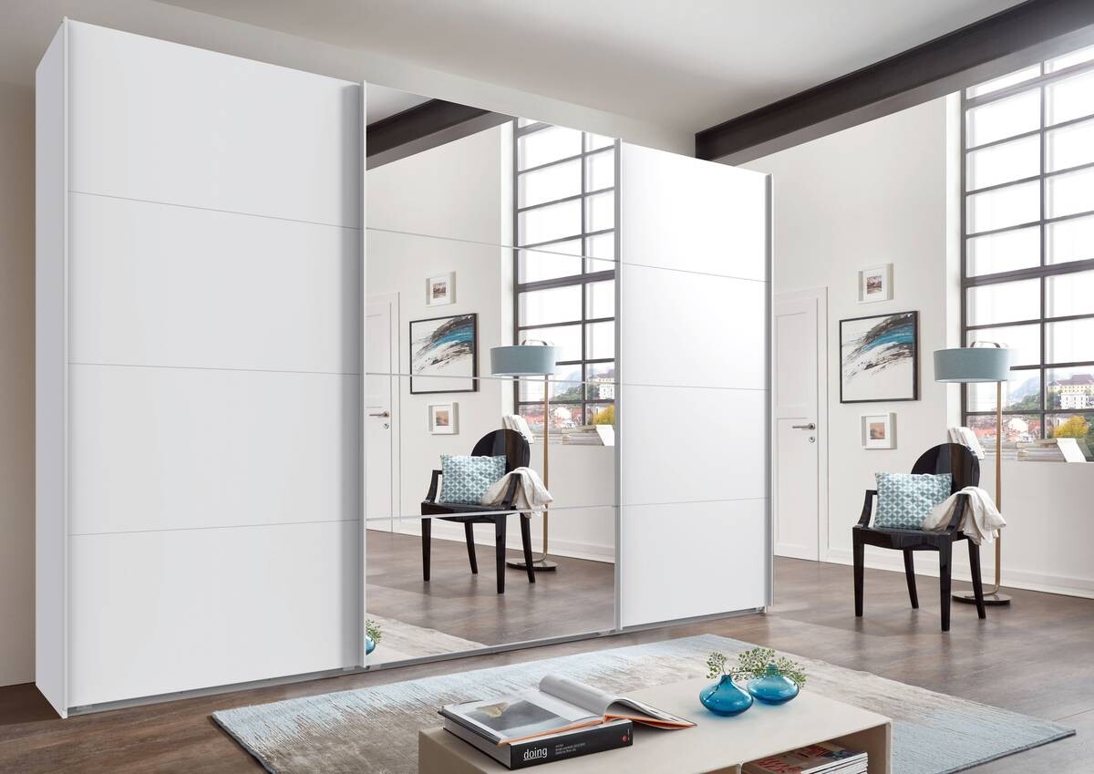 Schwebetürenschrank Norderstedt weiß B/H/T: ca. 360x236x64 cm