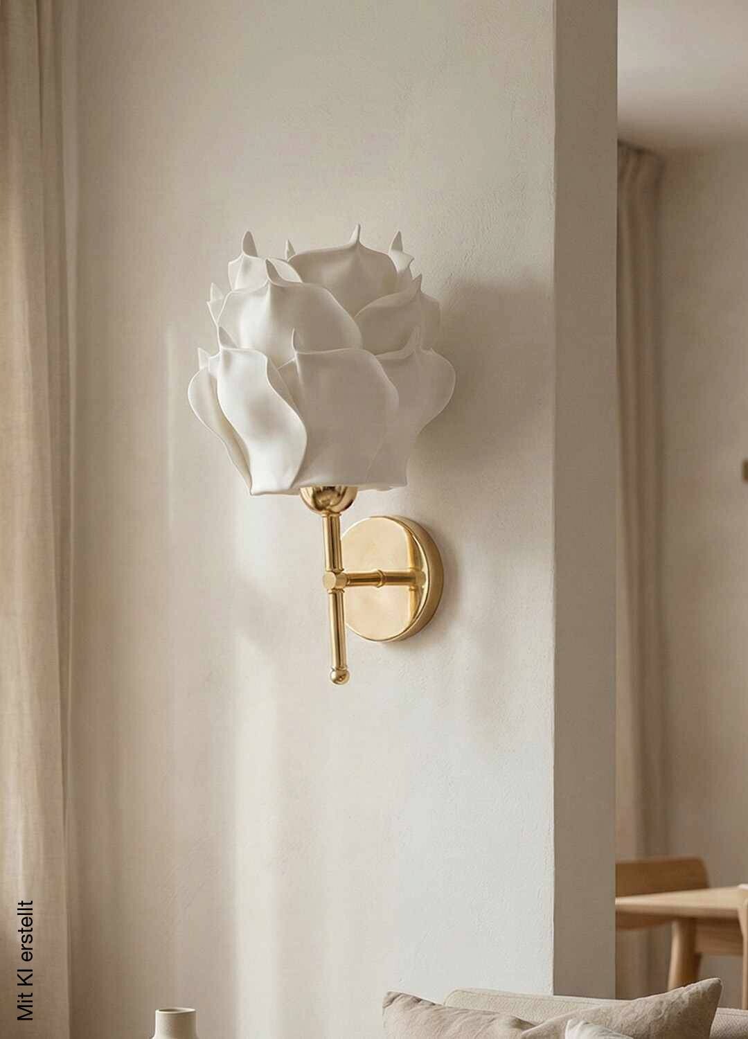 Opviq Wandleuchte weiß gold Metall B/H/T/L/D: ca. 24x40x24x24x24 cm 1 Brennstellen