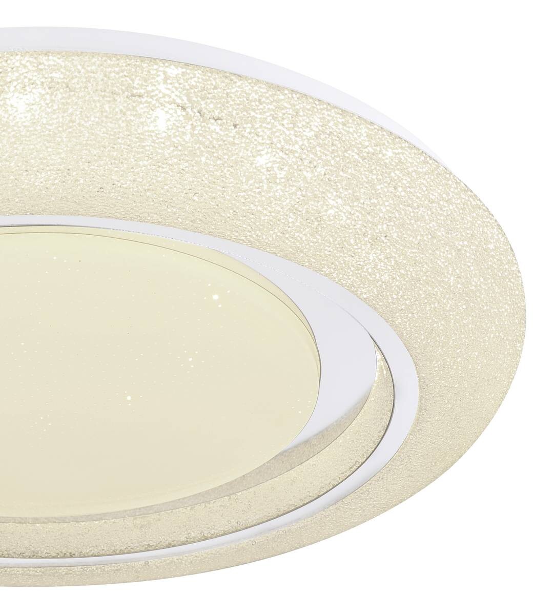 GLOBO Smarte Deckenleuchte Rada weiß Opal Acryl Chrom Metall H/D: ca. 7x48 cm