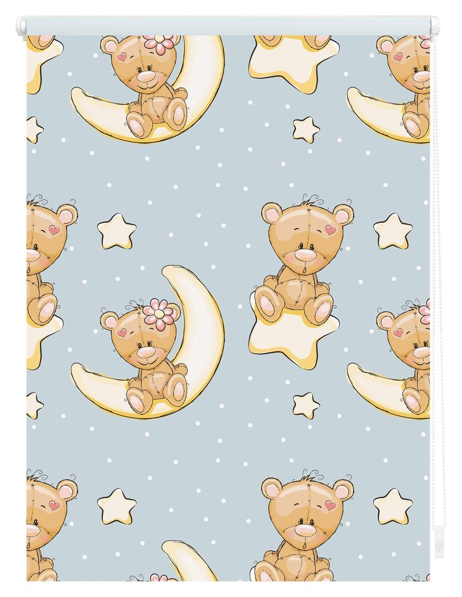 LICHTBLICK Verdunkelungsrollo Bärchen blau B/L: ca. 100x150 cm