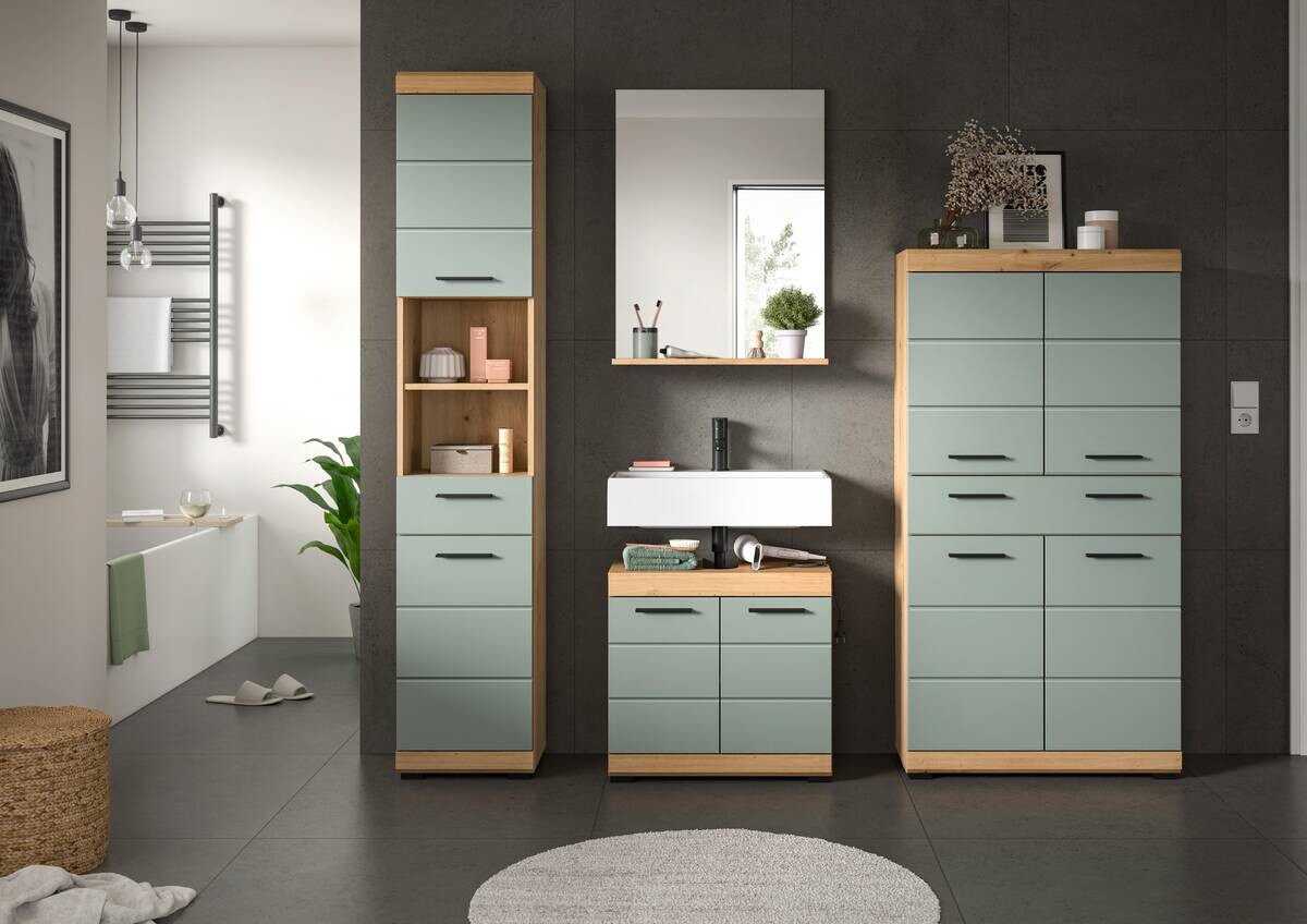 Badezimmer-Set Scout Eiche Artisan Nachbildung salbei Nachbildung B/H/T: ca. 186x191x34 cm