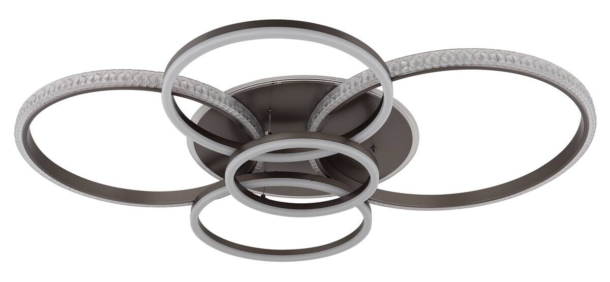GLOBO LED-Deckenleuchte Lorelei anthrazit klar Metall Acryl B/H/L: ca. 110x12x88 cm