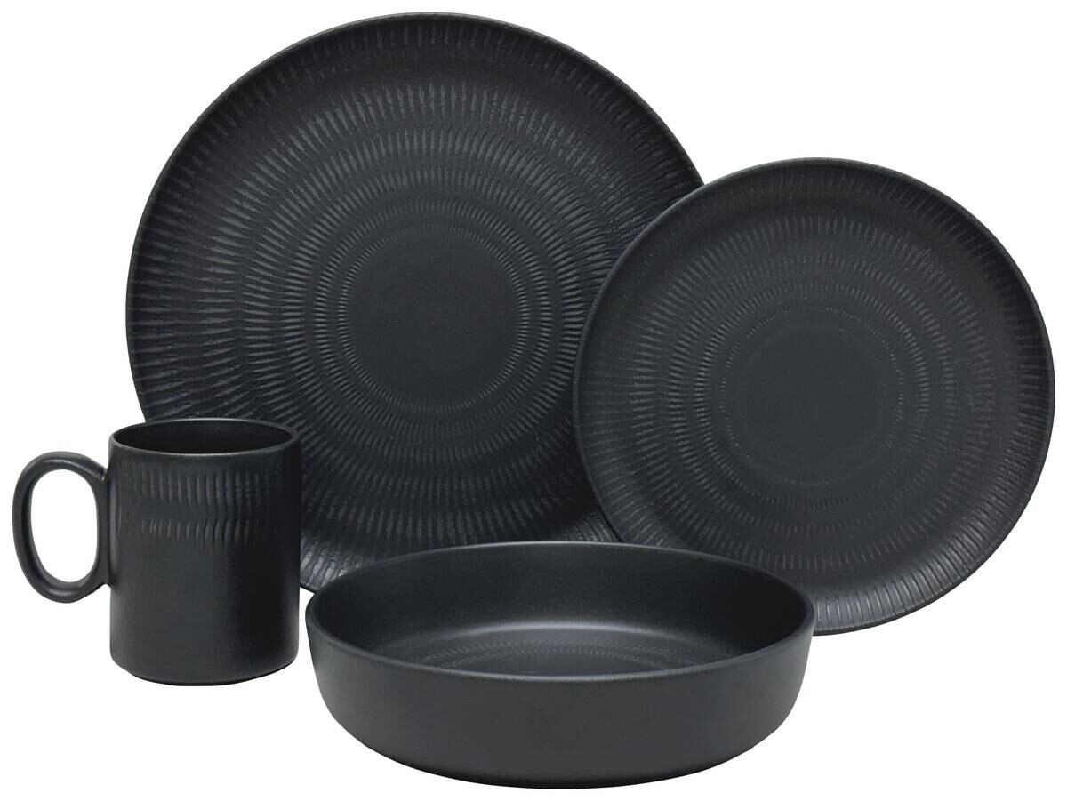 Kevoli home Kombiservice schwarz Porzellan 2 tlg.