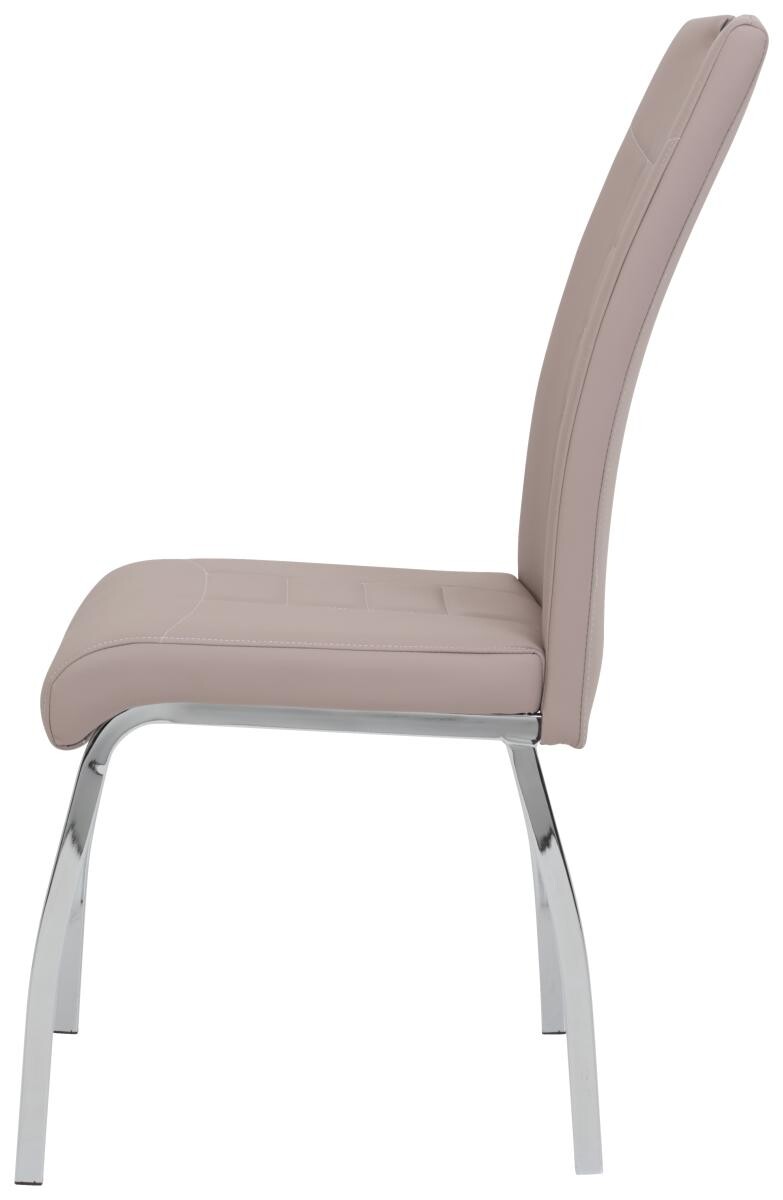 Stuhl Andrea 2er Set Cappuccino Kunstleder Metall B/H/T: ca. 43x100x64 cm