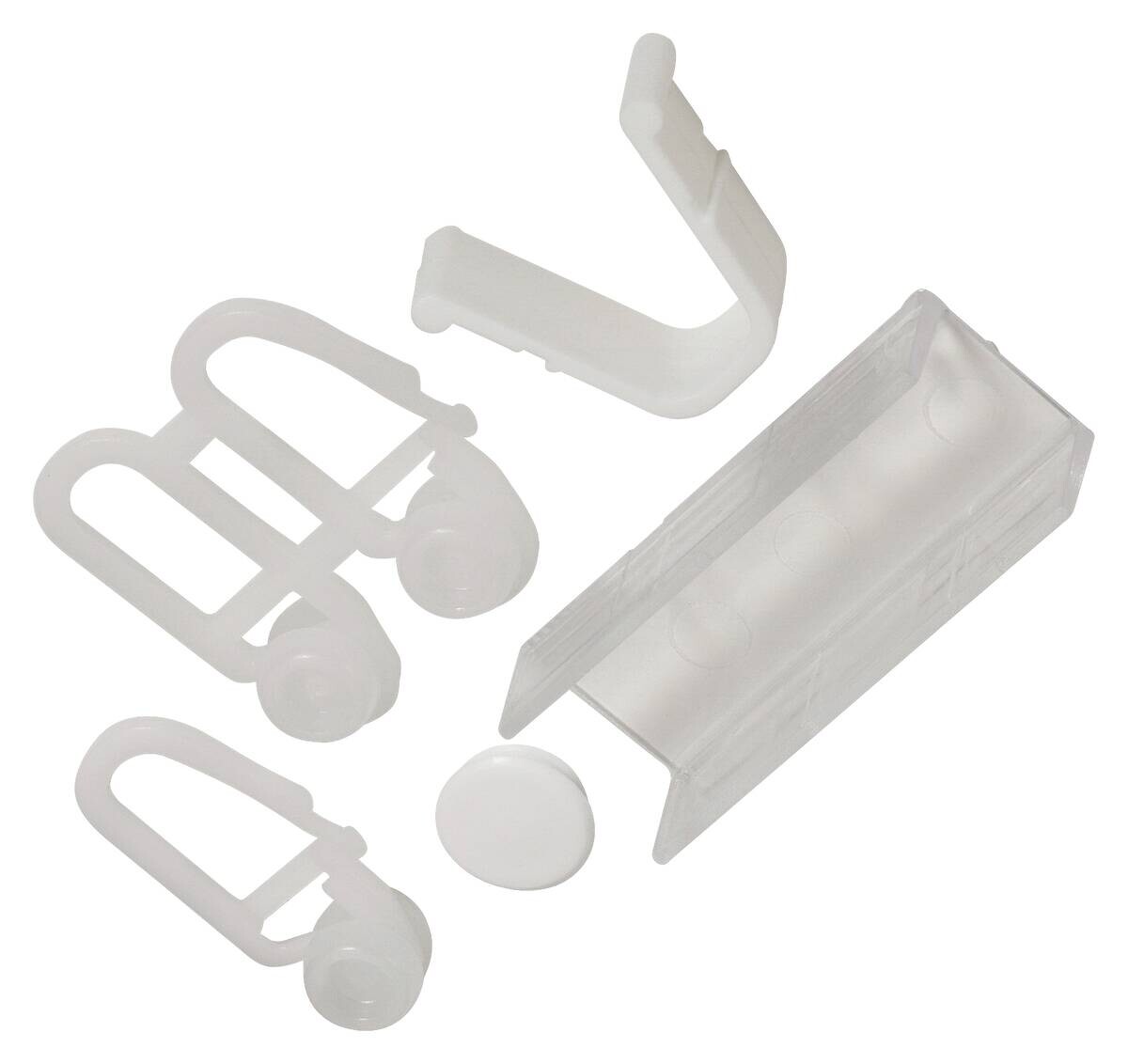 ondeco Zubehör-Set für Gardinenschiene weiß Kunststoff Metall