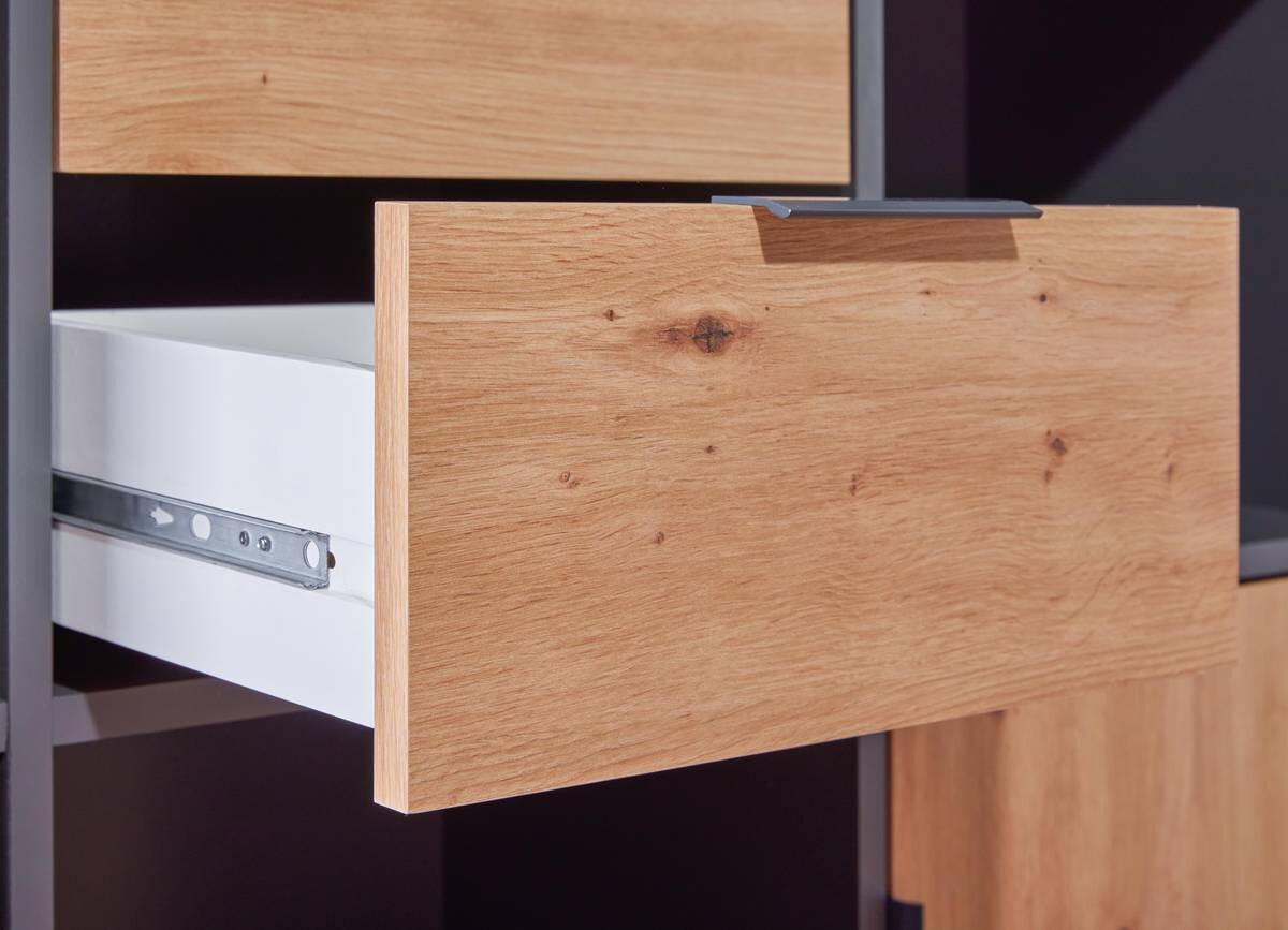 Regal Pepeto anthrazit Eiche Artisan Nachbildung B/H/T: ca. 120x77x30 cm