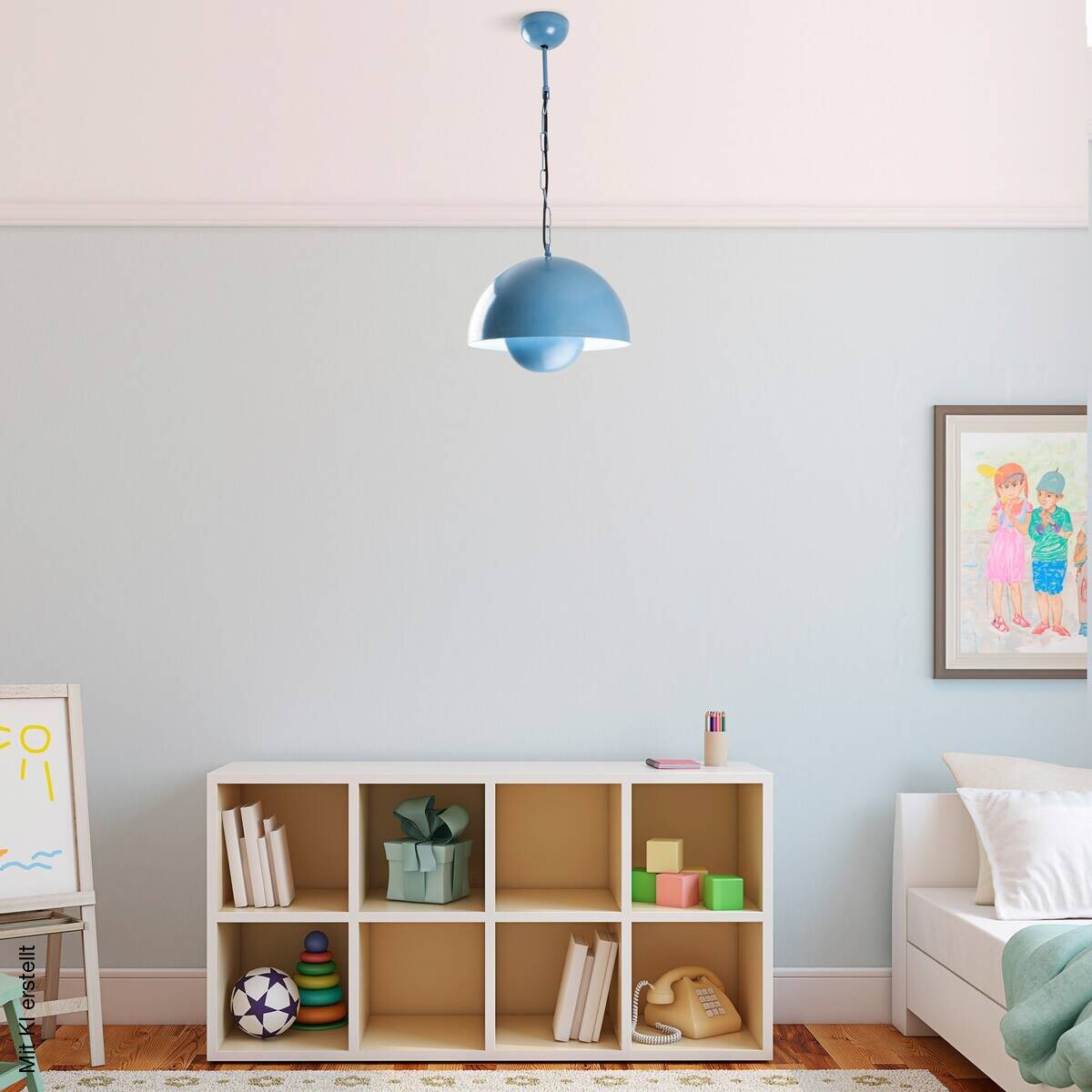 Opviq Pendelleuchte blau B/H/T: ca. 30x70x30 cm E27 1 Brennstellen