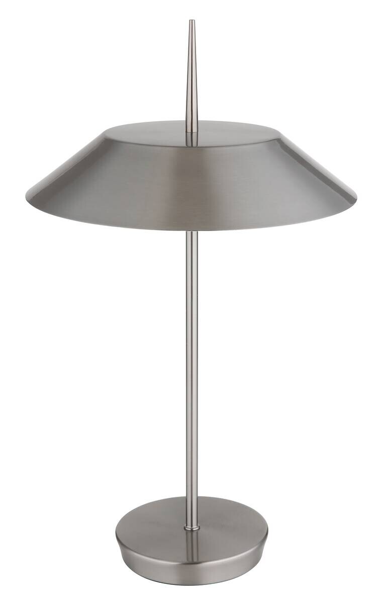 GLOBO Tischleuchte BRENLOR 21032N nickel Textil Metall H/D: ca. 52x30 cm E27 2 Brennstellen