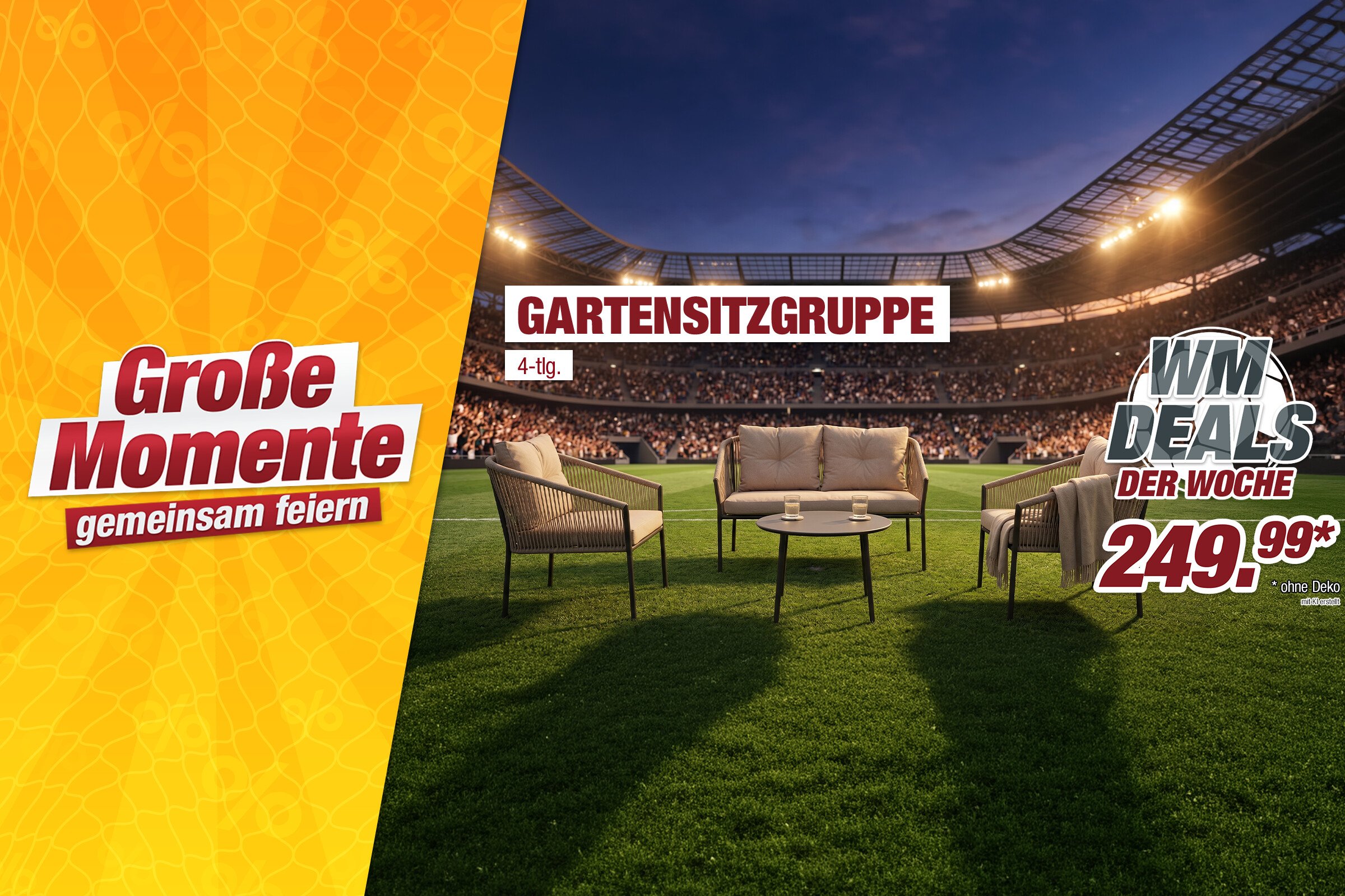 Unsere Werbe Highlights - Gartensitzgruppe Malaga 4tlg.