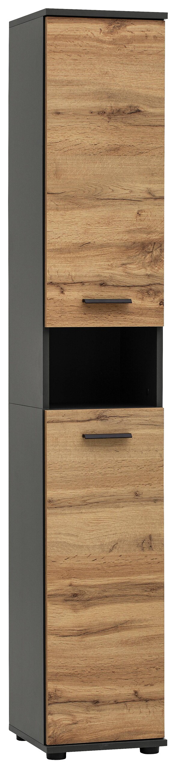 Badhochschrank Lanos Eiche Nachbildung anthrazit B/H/T: ca. 30x178,4x32,6 cm