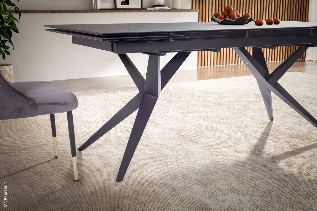 Esstisch schwarz Marmor Optik B/H/T: ca. 180x76x95 cm
