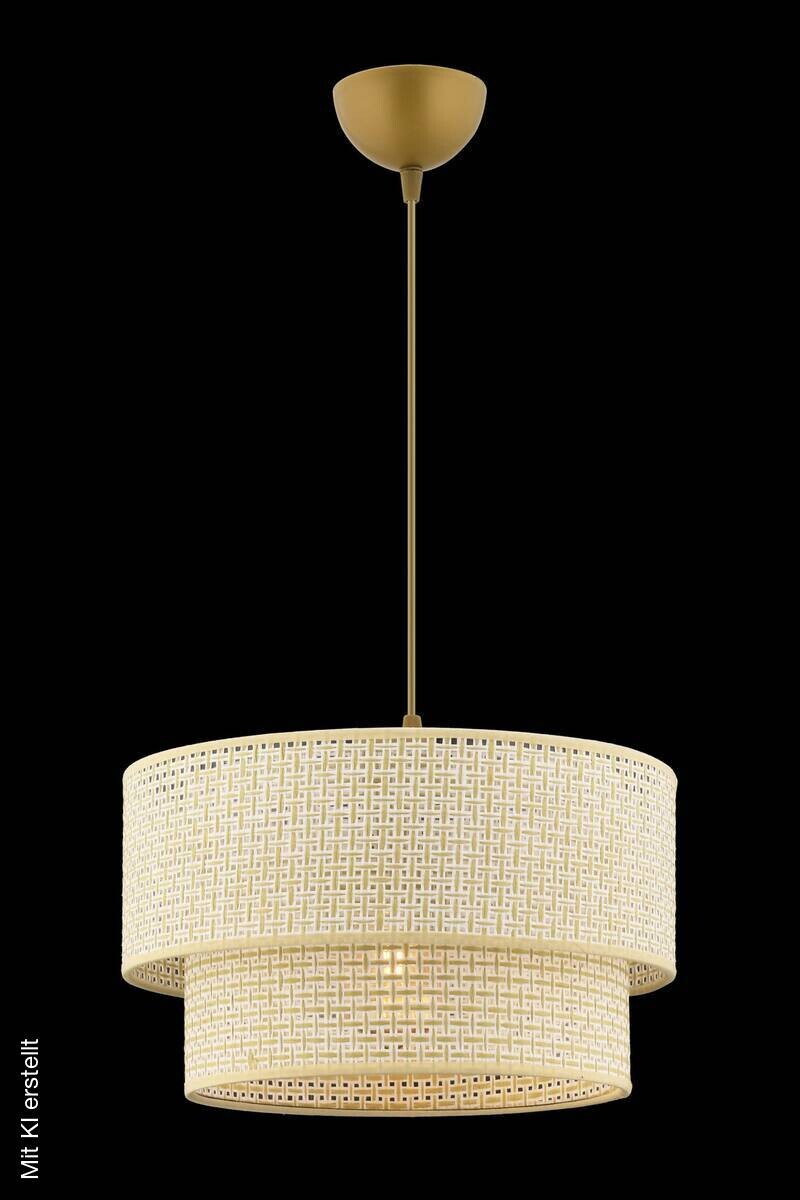 Opviq Pendelleuchte Echo creme Baumwolle B/H/T/L/D: ca. 30x65x30x30x30 cm E27 1 Brennstellen