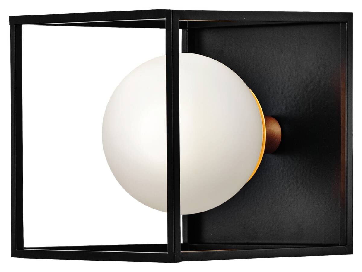 LEDVANCE Badezimmer-Wandleuchte Square schwarz weiß Metall Glas B/H/L: ca. 15x17,5x15 cm G9