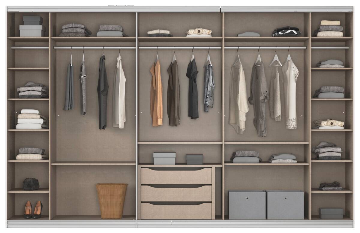 Kleiderschrank Kulmbach grau B/H/T: ca. 360x229x62 cm