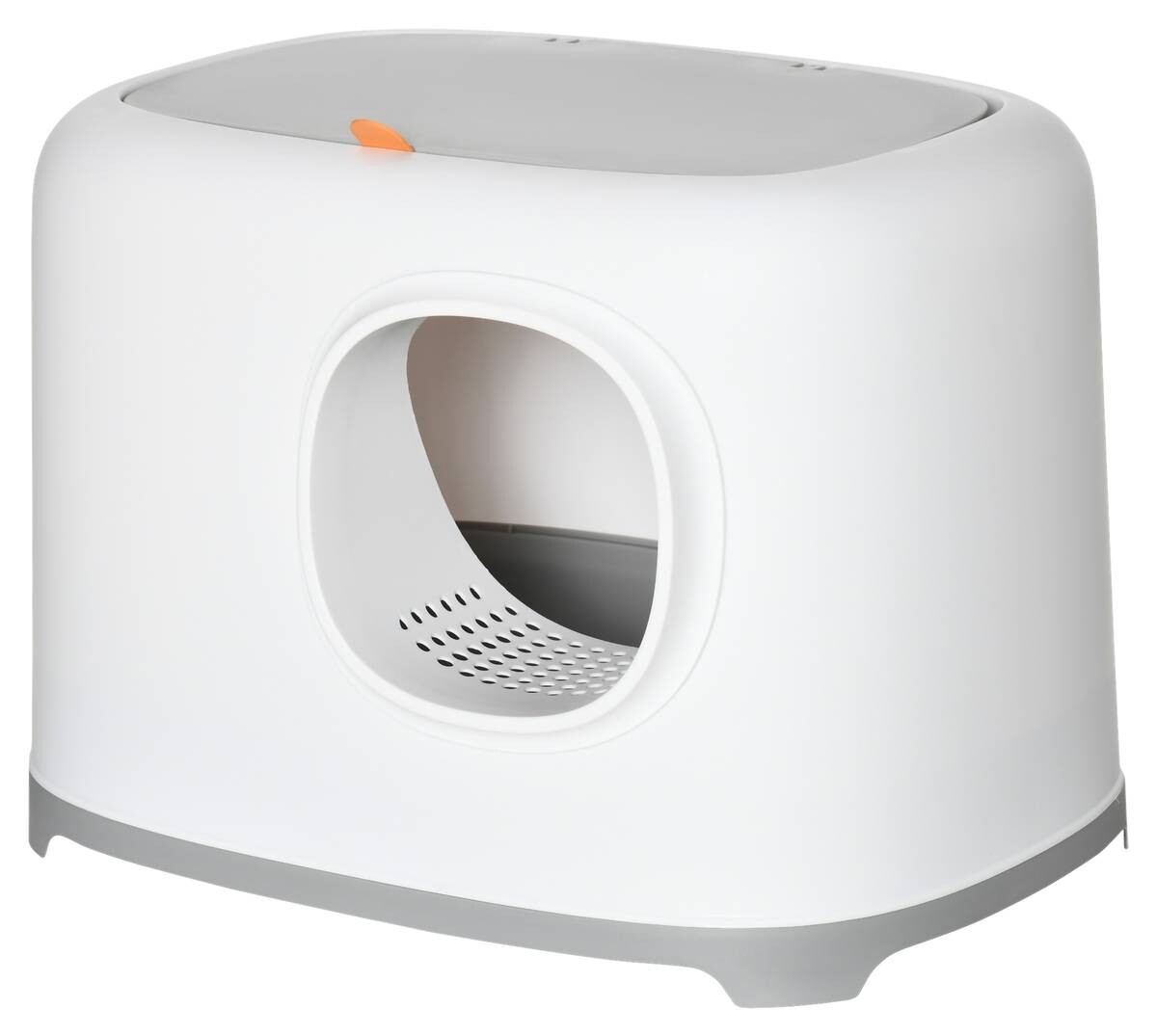 PawHut Katzentoilette hellgrau Kunststoff B/H/L: ca. 40x39x55 cm