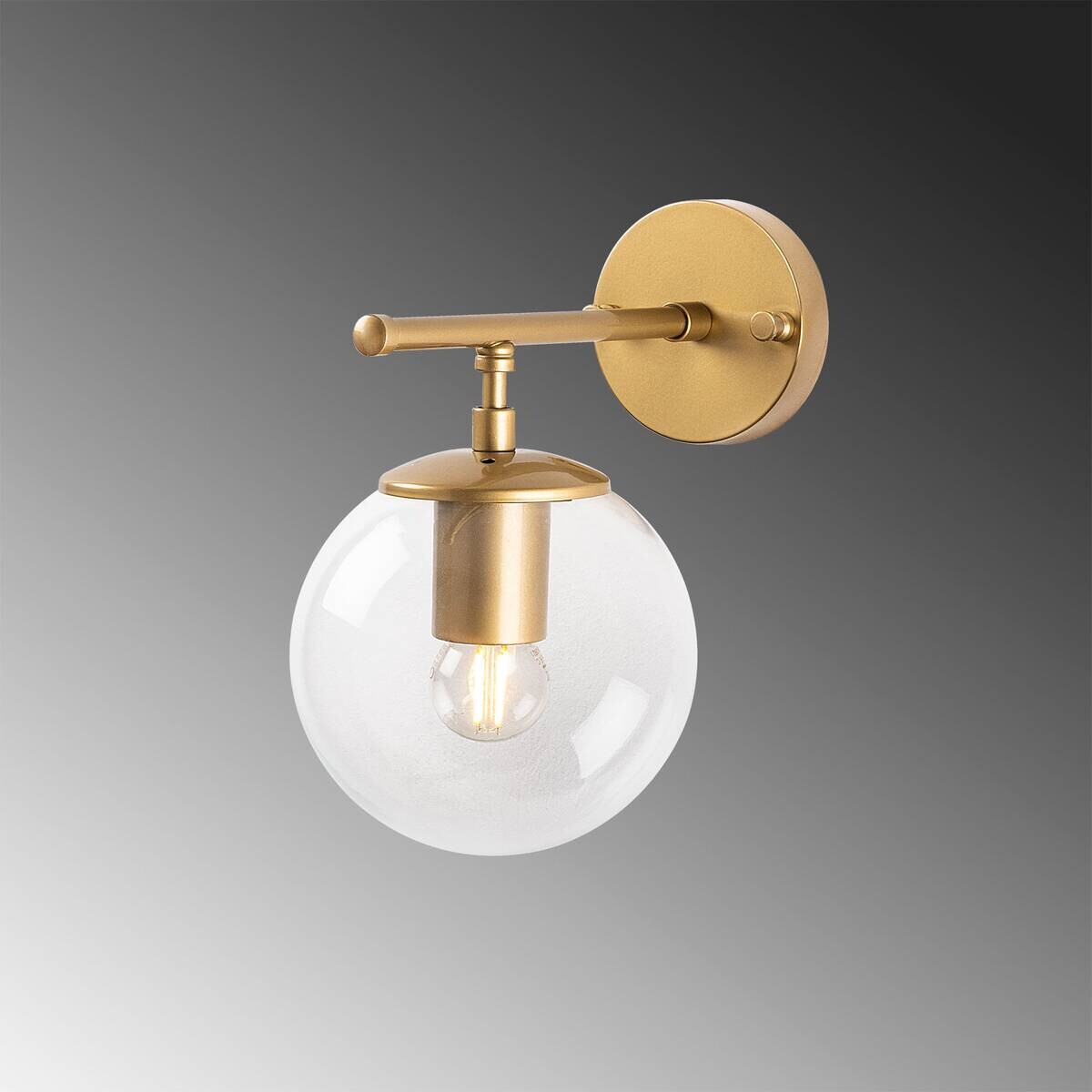 Opviq Wandleuchte Roe gold Metall Glas B/H/T/L/D: ca. 24x24x24x15x15 cm E14 1 Brennstellen