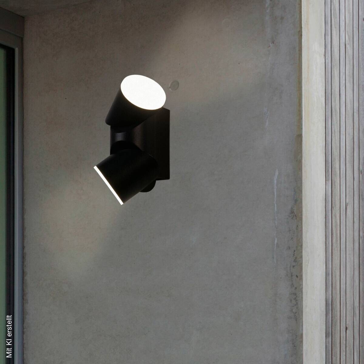 LED-Außenwandleuchte klar schwarz B/H/T: ca. 6,5x14,5x8,3 cm
