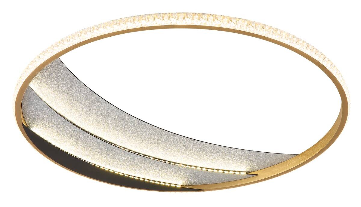 GLOBO Deckenleuchte gold klar schwarz Metall Kunststoff Aluminium H/D: ca. 6x52 cm 1 Brennstellen