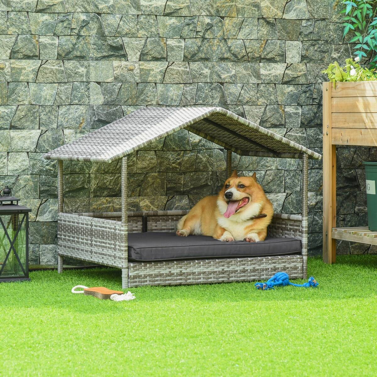 PawHut Hunde-Zubehör grau Polyester B/H/L: ca. 98x69x70 cm
